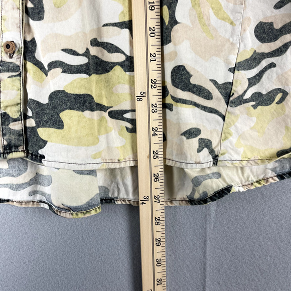 Free People x Artisan De Luxe Camo Print Top Womens Small Grunge Boho Army - Picture 7 of 15
